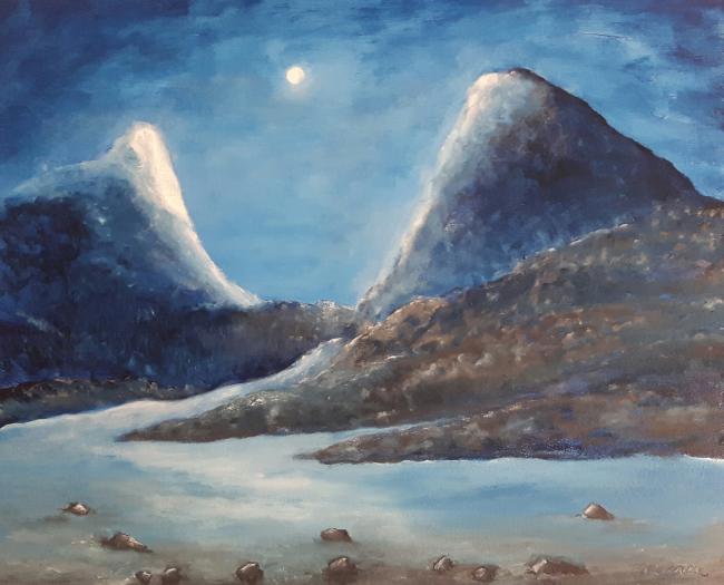  nuit en montagne - 70x80