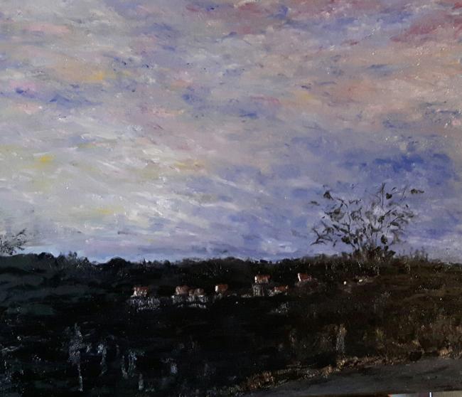 vue du balcon un soir - 80x70
