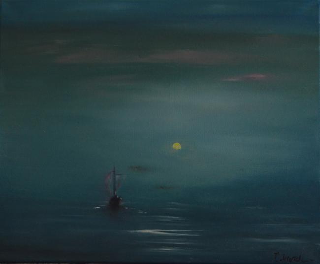 Bateau de nuit - 60 x 60