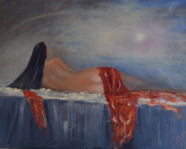 Naïade de dos - 60 x 60 