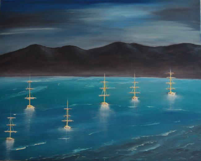 Bateaux  - 60 x 60 