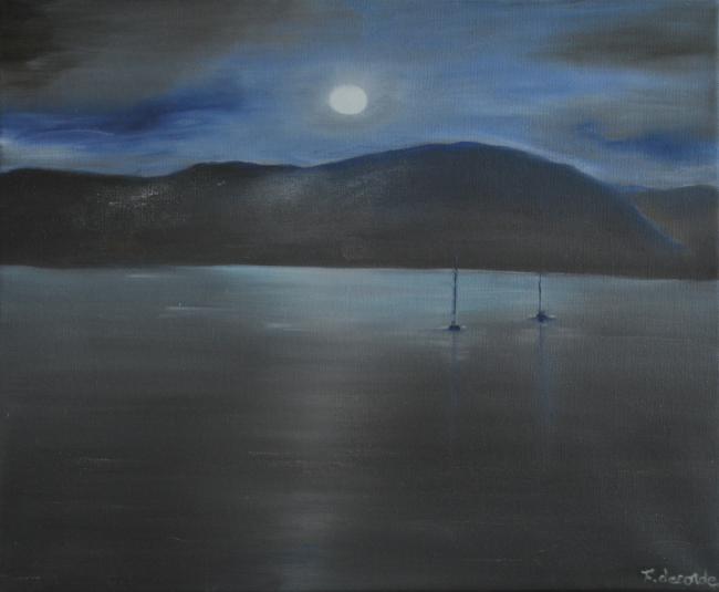 reflet de lune  - 60x40